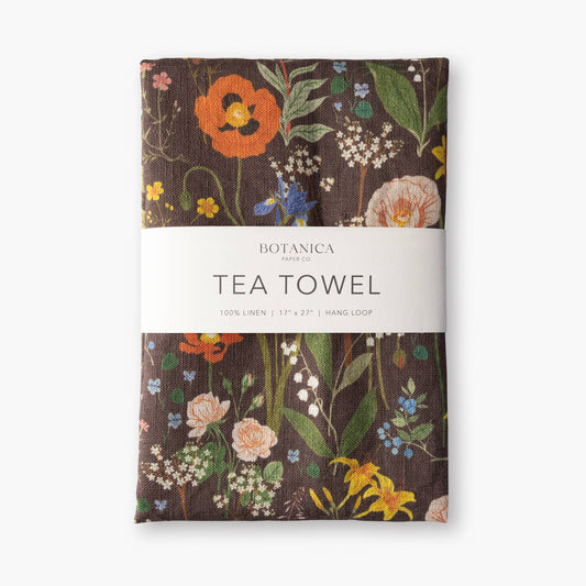 Wild Flowers| 100% Linen Tea Towel