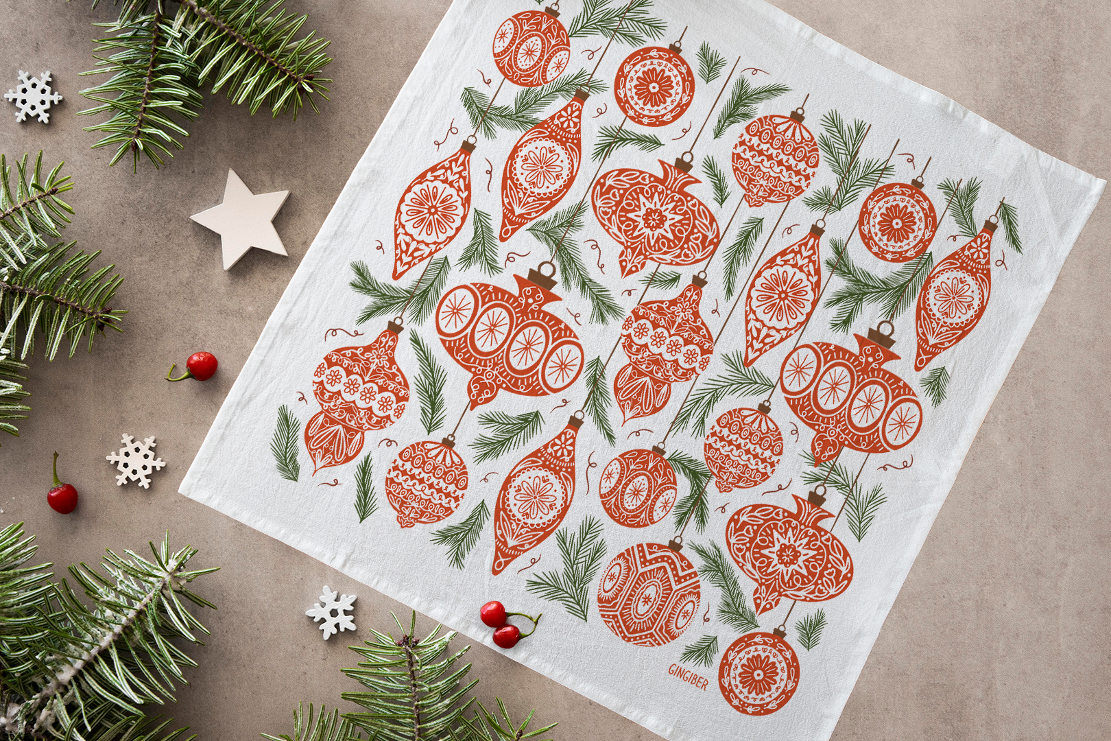 Ornament Tea Towel