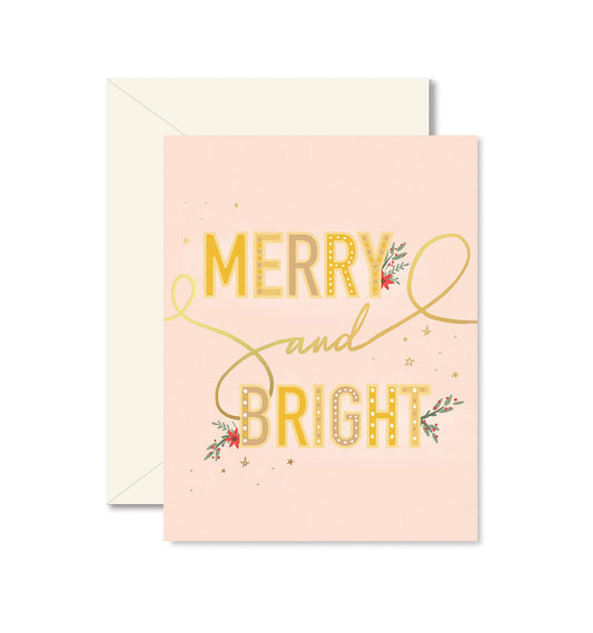 Merry + Bright Christmas Card